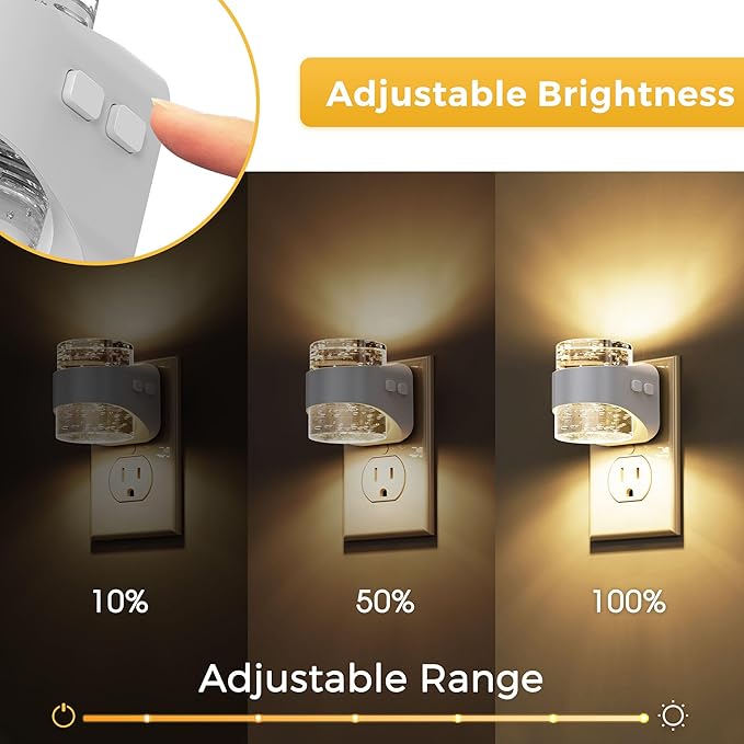 L LOHAS LED Night Light, 3CCT Bubble Night Lights Plug into Wall,3000K/4000k/5000K Adjustable Night Light,Dimmable Nightlights with Dusk to Dawn Sensor for Rooms Bathroom Hallway