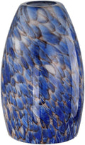 Hand Blown Art Glass Lamp Shade for Lighting Fixture Replacement Oval Glass Shade Height 7.48inch,Fitter 1.65inch,Max Diameter 4.7inch for ceiling pendant lights for kitchen (Blue)