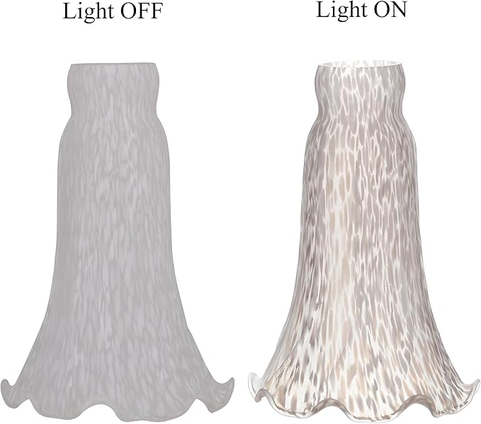 Lily Lampshade Only White Cloudy Tulip Flower Glass Lamp Shade Replacement Tiffany Style Lily Table Floor Lampshade Replacement