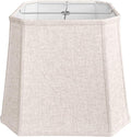 TOOTOO STAR Square cut corner lampshade, 10x13x10.5 inch medium table lamp shade floor lamp Beige Lamp shades Natural Linen Hand Crafted, Easy Assembly Required