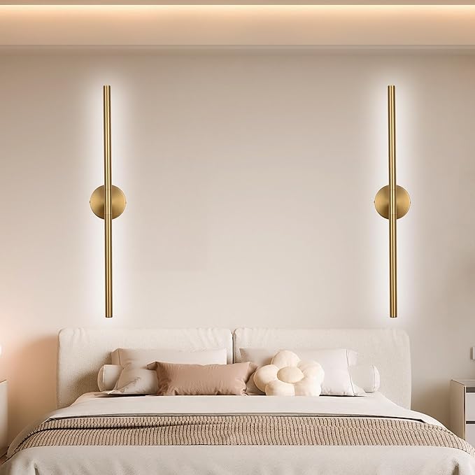 BONLICHT 30 inch LED Vanity Light Brushed Brass 5 Color Temperature Dimmable LED Light Bar Gold Bathroom Vanity Light Over Mirror,18W 350°Rotatable Bathroom Light Fixture Modern Wall Lighting Fixture