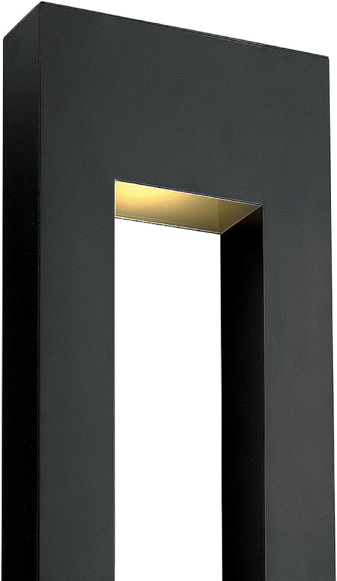 Hinkley Atlantis Extra Large Wall Mount Outdoor Lantern - LED Bulbs Included, Modern, Aluminum, Dark Sky - Satin Black Finish
