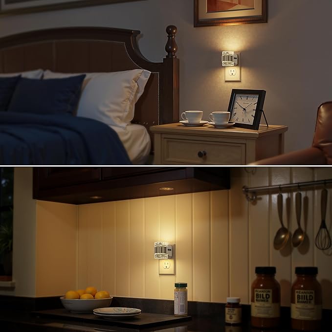 Briignite LED Night Light Plug into Wall[2 Pack], Dimmable Night Light with Bubble Design 3000K Warm & 5 Brightness Levels, Dusk to Dawn Sensor Nightlights for Nursery, Hallway, Bathroom, Kids Room