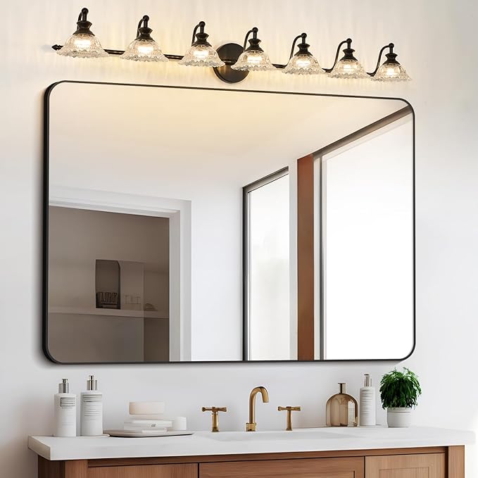 Black 7 Light Vanity Light Bathroom Light Fixtures