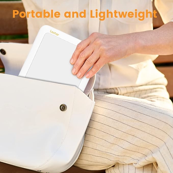 LASTAR Sun Lamp, 10000 Lux Sunlight Lamp with Adjustable 5 Brightness Levels, 4 Timer Options, UV-Free Sunlight Simulator, One-Touch Max Brightness, Touch Control &Memory