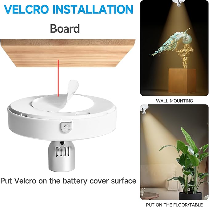 Wireless LED Spot Light Indoor, Rechargeable Led Light Stick Up Lights with Remote, Plant Spotlight Indoor, Mini Spotlight Dimmable Accent Lights for Lighting up Paintings Pictures