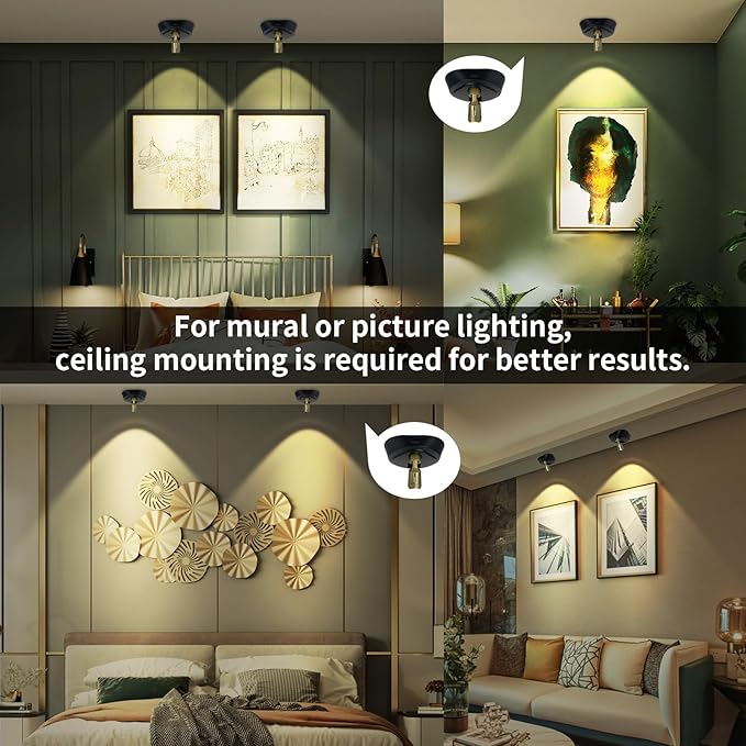LEASTYLE LED Wireless Spotlights with Remote Magnetic Rechargeable Spot Lights Indoor with 3000K/4000K/6000K Timer Dimmable Battery Operated Spotlight for Plant Painting Artwork,2 Pack