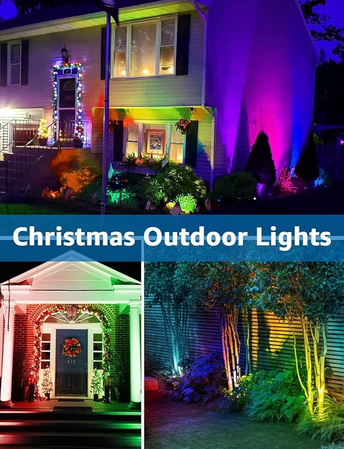 SUNVIE 24 Pack Halloween RGBW Low Voltage Landscape Lights 12W LED Color Changing Landscape Lighting with Remote Control and Wire Connectors, AC/DC 12V-24V Waterproof Outdoor Spotlight for Yard Garden
