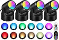 6W RGBW Up Lights Indoor Christmas Spotlight Indoor LED Color Changing Uplighting Indoor with Remote 120V Spot Lights Indoor Plug in Floor Spotlight Indoor for Plant Picture Party, 4 Pack