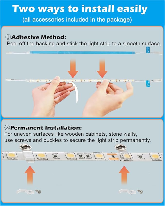 Cefrank LED Under Shelf Lighting Kit, (8) Linkable 12-Inch Light Strips Set, 20W 2000lm Daylight White, Flexible & Durable for Bookcases, Cabinets, Pantries, Showcase, Closet (Cool White)