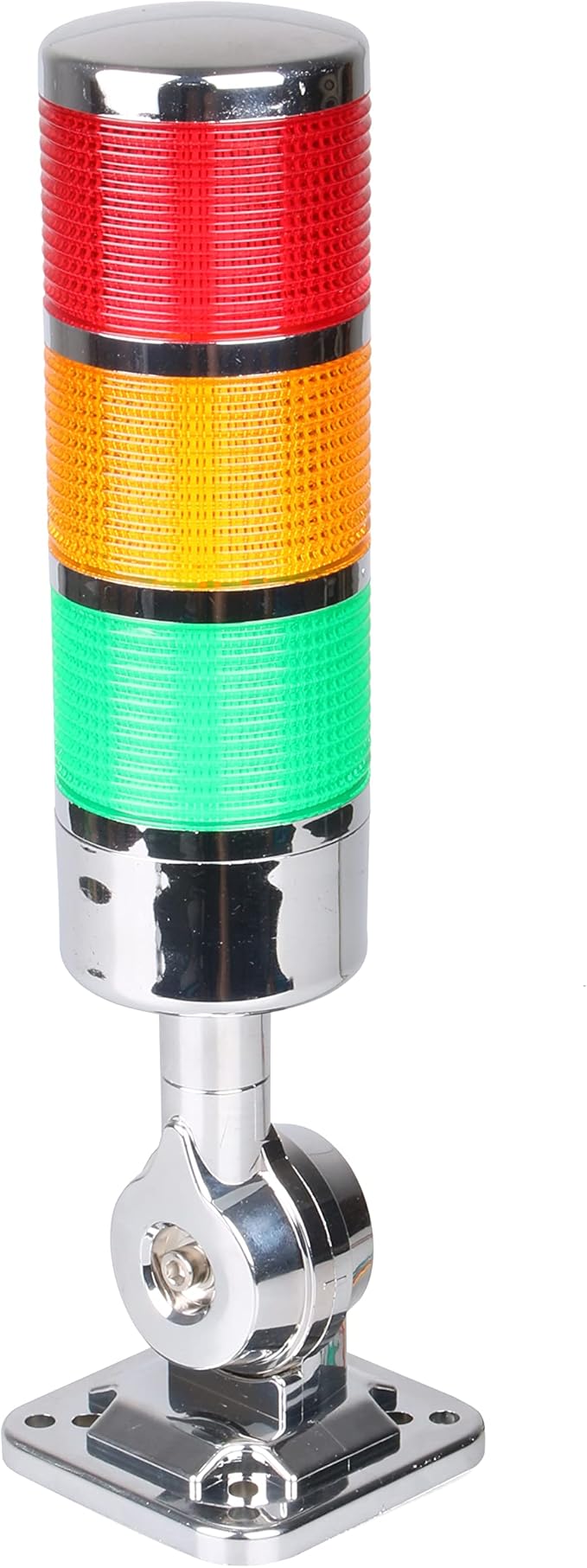 12-24V LED Stack Tower Lights, Industrial Warning Lights, Andon Lights, Column Signal Tower Indicator Lamp Beacon, Continuous/Flashing Light Switchable, 3 Layer (with Buzzer)