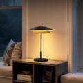 Tubicen Black and Gold Table Lamp with Charging Port Dual-Layer Modern Industrial Nightstand Lamp 18W 2700K-5000K Stepless Dimmable Bedside Desk Touch Lamp for Living Room Bedroom Office 15.7" H