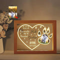 Custom Pet Memorial Night Light with Picture Frames Personalized Acrylic Plaque Dog Sympathy Gift with Photo Name Date for Loss of Dog Cat Pet(H-Cat Paw Heart)