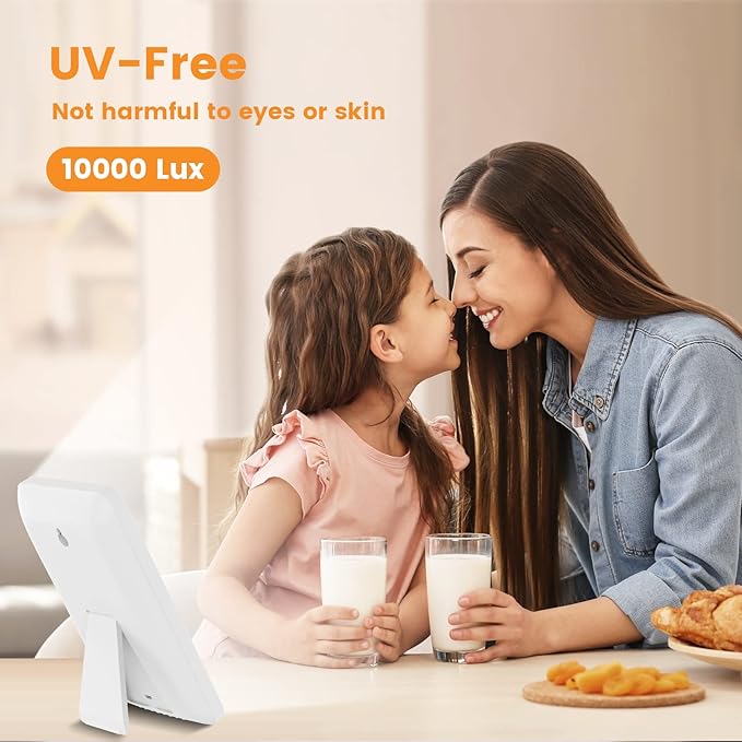 LASTAR Sun Lamp, 10000 Lux Sunlight Lamp with Adjustable 5 Brightness Levels, 4 Timer Options, UV-Free Sunlight Simulator, One-Touch Max Brightness, Touch Control &Memory