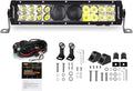Auxbeam 12Inch Led Light Bar 100W 12000LM 5D Pro Lens Off Road Driving Light Spot Flood Combo Fog Light with 10FT Wiring Harness Kit (Professional Grade Outdoor Lighting Source P8 LED)