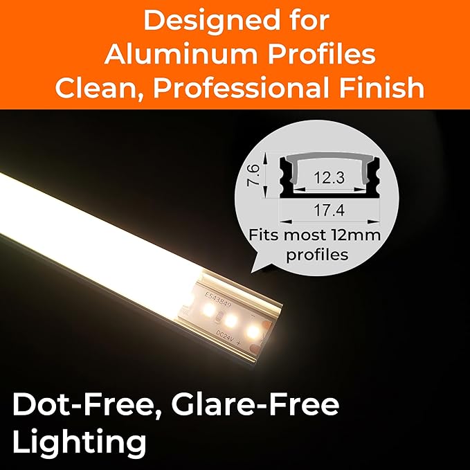 24V 2835 LED Strip Lights 3500K, 300+LM/FT, 32.8FT, UL Listed, CRI95, High Density 160LEDs/m Tape Light, Cuttable, Dimmable, VHB Equipped, for Pros, Retail Stores, Projects (NO Power Supply)