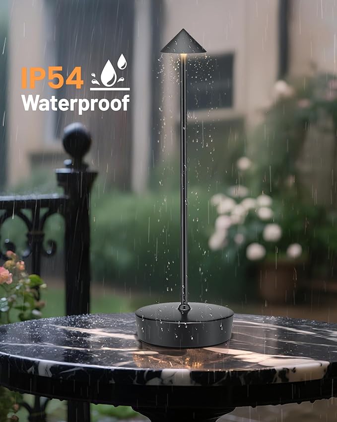Cordless Led Table Desk Lamp 2 Pack, 7000mAh Battery Outdoor Table Light Waterproof for Restaurant Patio Camping Home Decor, USB-A Output, Brightness Memory, Dimmable
