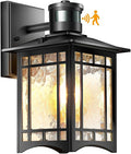 Motion Sensor Outdoor Lights, Dusk to Dawn Light Fixture, Black Wall Sconce Lighting, Front Porch Light, Exterior Lights for House Patio, Outside Door Wall Mount Anti-Rust Lantern