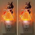 2 Pack Christmas Santa Night Light Plug into Wall Glitter Water Nightlight with USB/Outlet Options, Christmas Decorative Nightlight for Bedroom Kitchen Hallway Holiday Decorations Gifts (Santa)