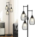 Torondo 70" Dimmable Floor Lamp with Marble Base, 3 x 800LM LED Edison Bulbs Included, Industrial Black Floor Lamps for Living Room, Rustic Tall Lamps Standing Lamp for Bedrooms Living Room