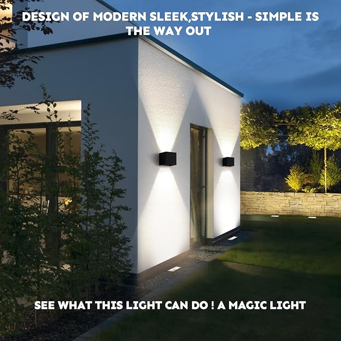 Outdoor Wall Lights Modern 20W LED Wall Pack Light Adjustable Up Down Light Beam Waterproof Outdoor Sconces Wall Lighting for Porch Patio Outdoor Porch Light 4.7 in. 3000K