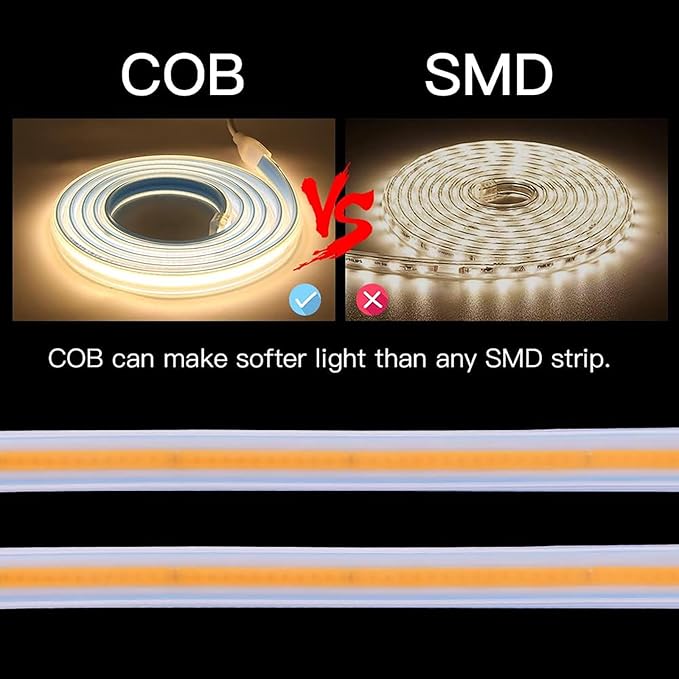 2 Meter Light Strips AC 110V LED Strip Lights IP67 Waterproof Flexible 4000K White LED Rope Lights 6.56 Feet for Under Cabinet Home and Garden(White, 6.56ft)