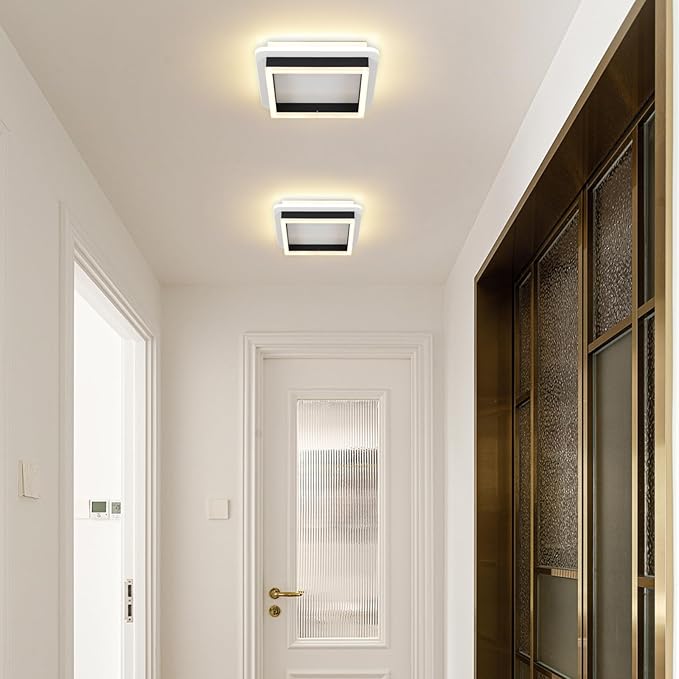 LED Ceiling Light Fixture, 25W Modern Flush Mount Square LED Light with Remote for Hallway, Bathroom, Kitchen, Bedroom, Living Room