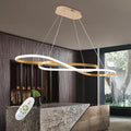 Gold Modern Chandelier for Dining Room,Creative Modern Led Pendant Light for Kitchen Island Lighting Dimmable 39.73" Twist Design Modern Led Chandelier 3000K-6500K Adjustable Color Temperature