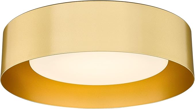 AUTELO 5CCT LED Ceiling Light, 12" Gold Flush Mount Ceiling Light with Frosted Glass in Gold Metal Finish for Bedroom, C3336-29 BRZ LED