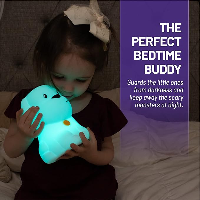 Lumipets Puppy & Cat Silicone Night Light Bundle | Cute Squishy Animal Night Lights for Kids | Silicone Nursery Lamp with Tap & Remote Control | Color Changing Portable Nightlights for Boys & Girls