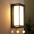 Porch Lights Outdoor Light Fixture, 12W Black Exterior Light Fixtures Wall Mount, 3-Color-Temp Adjustable Wall Sconce, IP65 Waterproof Outdoor Wall Lights for House Walkway Stairs