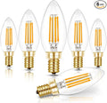Hizashi E12 LED Bulb Dimmable 40W Equivalent, Candelabra Light Bulbs 90+CRI 4W Soft White 2700K 450LM B10 LED Candle Bulb with Candelabra Base, UL Listed, 6 Pack