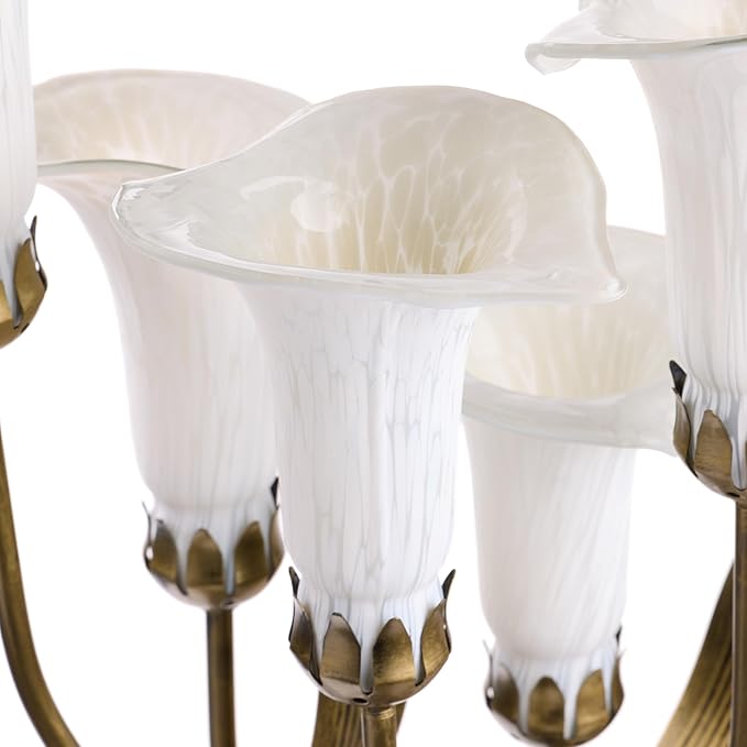 RIVER OF GOODS 20" H Hand Blown Glass 5 Calla Lily Uplight Accent Lamp
