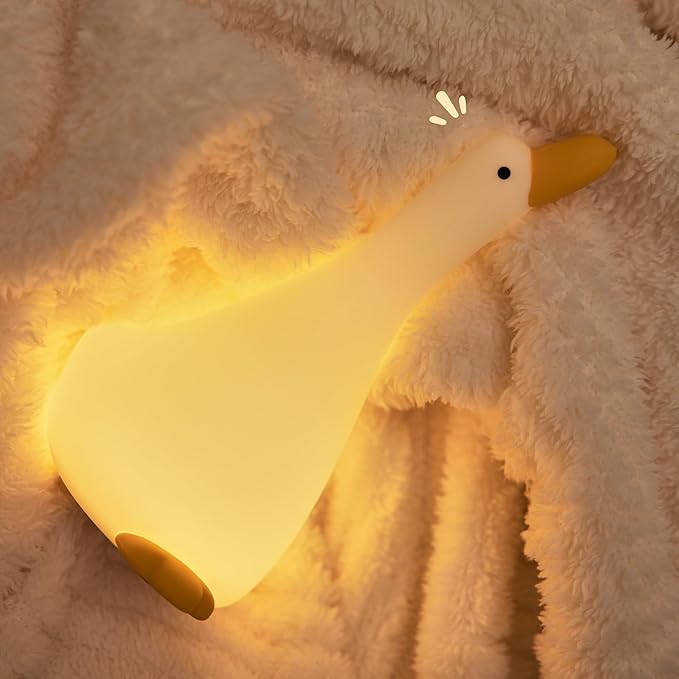 Attivolife Duck Night Light for Nursery, Cute Animal Dream Duck Lamp with Dimmable Timer, Rechargeable Bedroom Bedside Decor Touch Soft Silicone Nightlight, Birthday Xmas Gift for Kid Baby Girl Boy