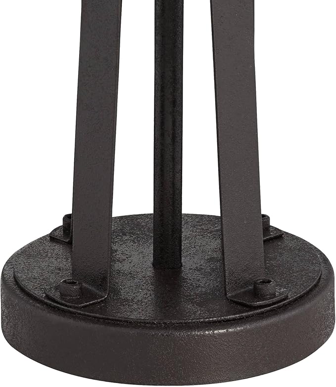 Possini Euro Design Modern Table Lamps 25 1/2" Tall Set of 2 with USB Charging Port Dark Bronze Metal Cream Faux Silk Drum Shade for Bedroom Living Room House Desk Bedside Nightstand Office Family