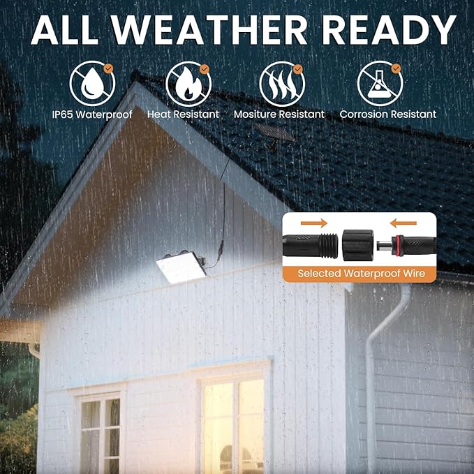 LumiZen Solar Lights Outdoor with Motion Sensor, 3 Modes Split Flood Lights, Waterproof Dusk to Dawn Solar Powered Security Spot Lights for Garden Barn Porch,2 Pack