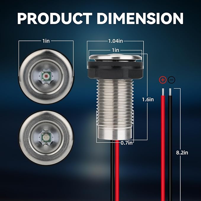 Boat Navigation Lights, Marine Boat Nav Lights, Red and Green Bow Lighting, Night Fishing Lights, Deck Lights, IP68 Waterproof LED Lighting for Pontoon Bas Dinghy Jon