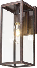 Bestshared Outdoor Wall Sconce Lights,Exterior Wall Lighting Fixtures with Clear Glass, Anti-Rust Vintage Outside Lantern Lamp for House Front Porch Doorway Patio (Rust, 15"-1 Pack)