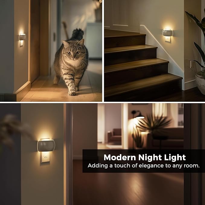 L LOHAS LED Night Light, Backlit Night Lights Plug into Wall, Auto Dusk to Dawn Sensor, 0-100LM Dimmable Night Light, LED Plug in Sleep Nightlight for Kids, Bathroom, Bedroom, Hallway, Stairs, 1 Pack