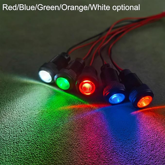 6pcs Green LED Indicator Pilot Light 110VAC Mounting Hole Size 10mm(Flame Retardant Plastic Shell)