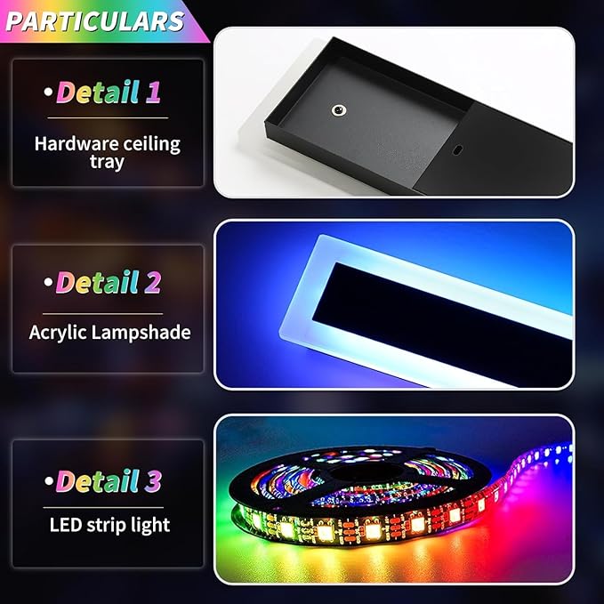Widened 2 Pack Modern RGB Outdoor Wall Lights, 47.2inch 10 Colors Dimmable LED Wall Mount Sconces, 41W, IP65 Waterproof, Long Linear Garage Lighting Fixtures for Garden, Yard, House