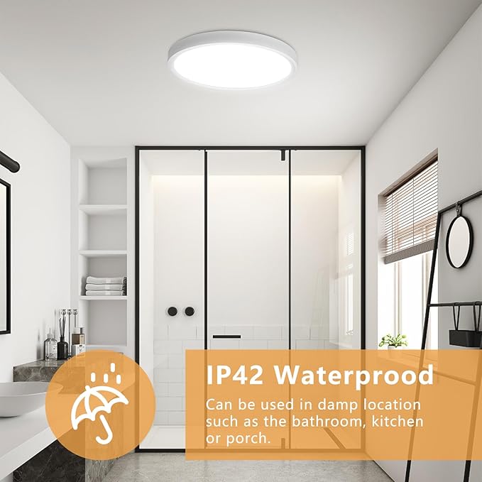 4PK 15.8 Inch Led Ceiling Light Flush Mount, 32W, 3480LM, 3000K/4000K/6000K CCT Selectable Super Slim LED Ceiling Light, Low Profile Round Flat Panel Fixture for Hallway, Bedroom,Kitchen