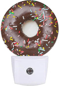 EKOBLA Chocolate Donuts Night Light, Donut Desserts Snacks Night Lights Plug into Wall for Boys Girls, Led Lamp for Stairway/Hallway/Bedroom 0.5W Nightlight Sleep Friendly