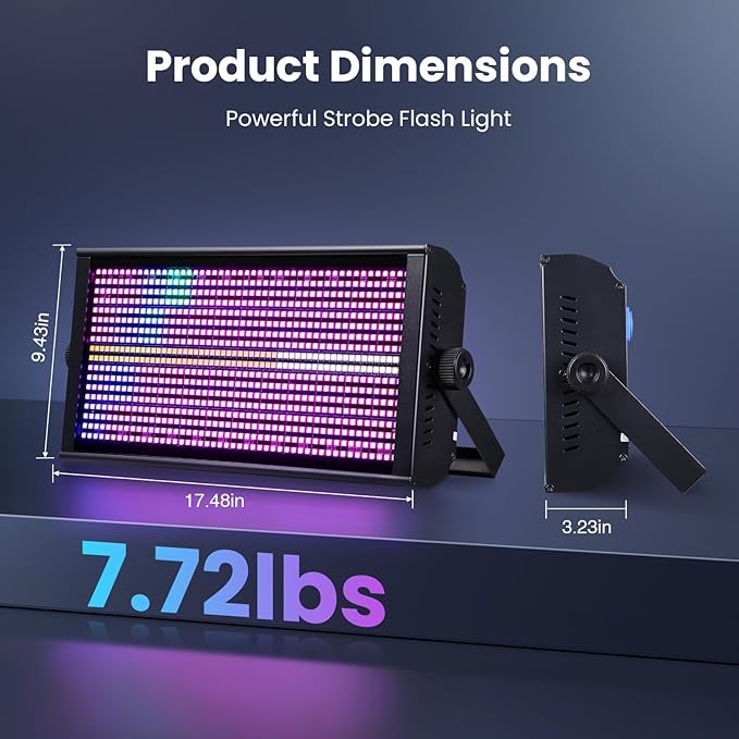 Betopper LF4808 260w Matrix Strobe Effect Lights, Wash Strobe and Blinder Stage Lights, Pixel Mapping & Zonal Control Effects Stage Lighting, Uplights DMX Dj Lights for Party Wedding Club Bars Show,2S