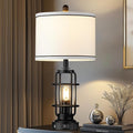 26" Modern Lamp for Living Room, Industrial 3-Way Dimmable Beside Table Lamp with USB A+C Charging Ports & AC Outlet, Touch Control Beside Lamp LED Night Light for Bedroom Single(2 Bulbs Included)