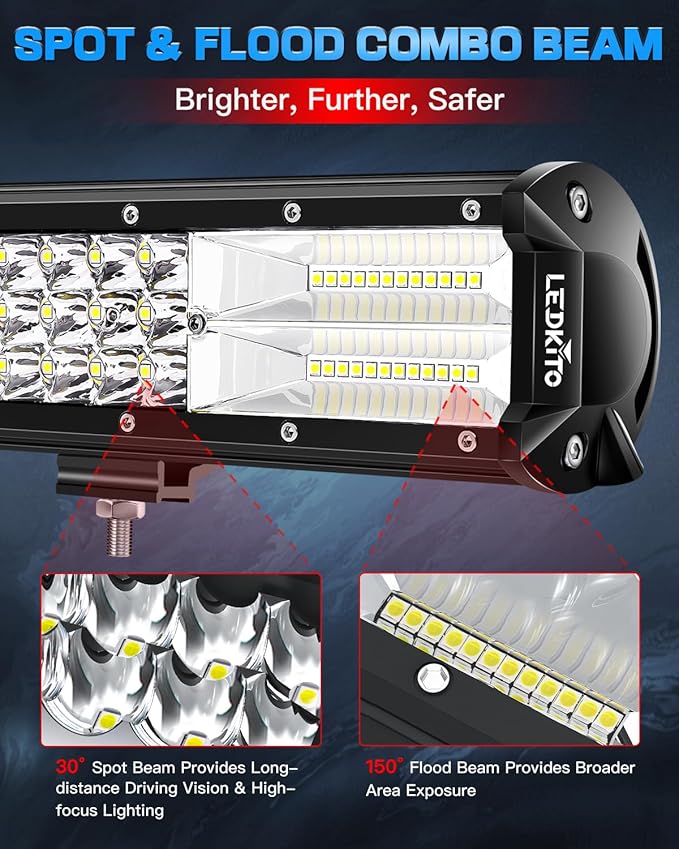20 Inch LED Light Bar 280W 36000LM LED Off Road Driving Lights Spot Flood Combo with Rocker Switch 20AWG Wiring Harness Kit Work Fog Lamps for ATV UTV SUV Trucks Pickup Tractor Golf 4x4 Boat