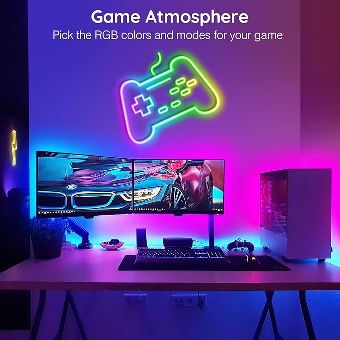 32.8Ft Neon Rope Lights,Flexible Led Rope Lights Control with App/Remote,Multiple Modes Rope Lights,IP65 Outdoor RGB Led Neon Lights Waterproof,Music Sync Gaming Led Light Strip (16.4FT)
