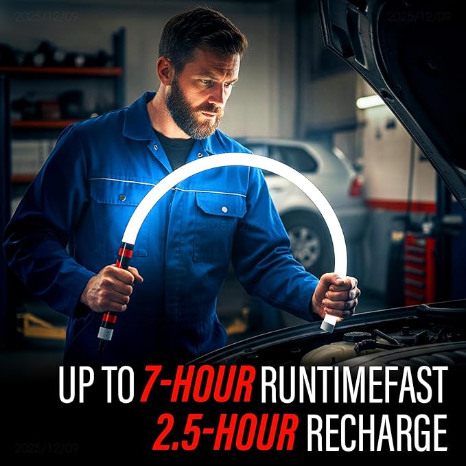 Flexible LED Flashlight Stick – 27" Bendable Work Light with High-Lumen LED, 3 Brightness Modes, Rechargeable Flexible Light for Mechanics, Car Repairs, Inspections & Tight Spaces (1)