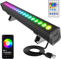 Smart Outdoor RGBCW LED Light Bar 20″, Color Changing Wall Washer with App & Remote Control, 2700K–6500K Tunable White Floodlight, IP65 RGB Stage/Porch Lights for House, Music Sync,