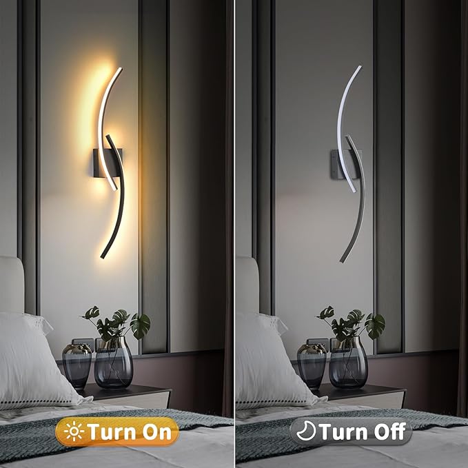 Battery Operated Wall Sconce Set of 2, 3000K-6000K LED Dimmable Battery Wall Sconces with Remote Control, USB Rechargeable 31.4" Black Wireless Wall Lights for Living Room, Bedroom, Staircases